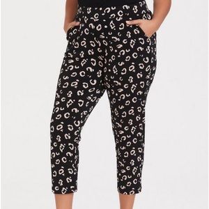 TORRID Studio Knit Tapered Pant - Black Leopard 3X